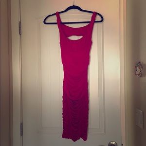 Bebe hot pink rayon bodycon dress size xs